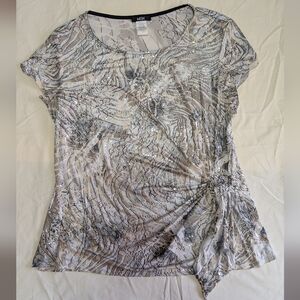 MSK Women's XL Abstract Black And White Patterned Top